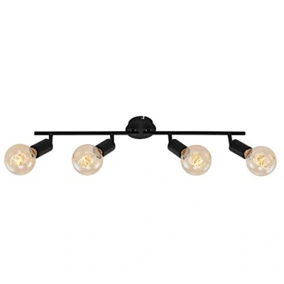 Abbildung von Briloner Leuchten Spotleuchte, Deckenspot 4 flammig, Retro/Vintage, Spotköpfe dreh und schwenkbar, 4x E27, max. 60W, Metall, Schwarz, 60 W