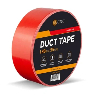 Abbildung von GTSE Gewebeband Rot 48 mm x 50 m 1 Rolle strapazierfähiges Panzerband wasserdichtes Klebeband zum Reparieren, Befestigen, Bündeln, Verstärken und Abdichten