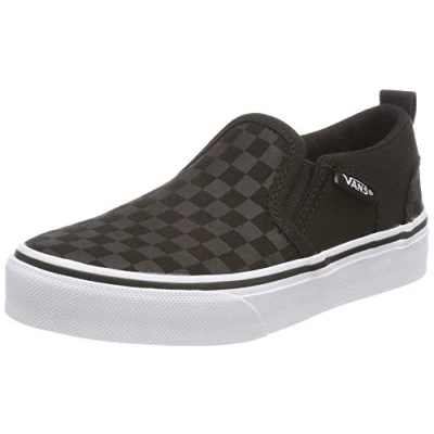 Abbildung von Vans Unisex Kinder Asher Slip On Sneaker, Schwarz (checker/black/black), 33 EU