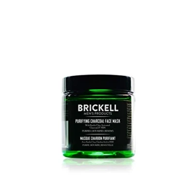 Abbildung von Brickell Men&#039;s Purifying Charcoal Face Mask Hautpflegeprodukt, natürliche und organische Aktivkohle Gesichtsmaske mit entgiftendem Kaolin Ton, 118ml, geruchsneutral