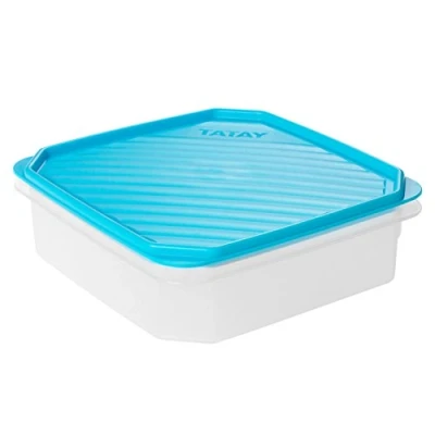Abbildung von Tatay Frischhaltedose , Vakuum, 1,3 l Kapazität, flexible Druckdeckel, BPA frei, Geeignet Mikrowelle und Spülmaschine, Blau. Maße: 18,5 x 6,1 cm