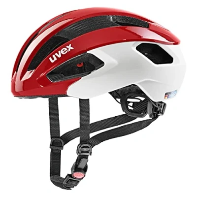 Abbildung von uvex rise cc sicherer Performance Helm für Damen und Herren individuelle Größenanpassung optimierte Belüftung red white 52 56 cm