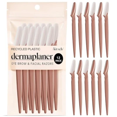 Abbildung von Kitsch Dermaplaning Tool Face Razor for Women Eyebrow &amp; Shaver Facial Hair Removal Razors Dermaplane Face, 12 pc (Terracotta)