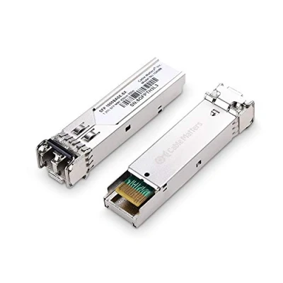 Abbildung von Cable Matters 2er Pack 1000BASE SX SFP auf LC Multimode 1G Glasfaser, RJ45 Modul Transceiver modular für Cisco, Ubiquiti, TP Link, Huawei, Mikrotik, Netgear und Supermicro Geräte