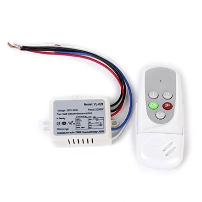 Abbildung von NAMVO Wandschalter und Fernbedienung 2 Wege On/Off Digital 220V 240V Wireless Switch Licht Funk, Drahtloser zur Deckenventilator /Lichtsteuerung