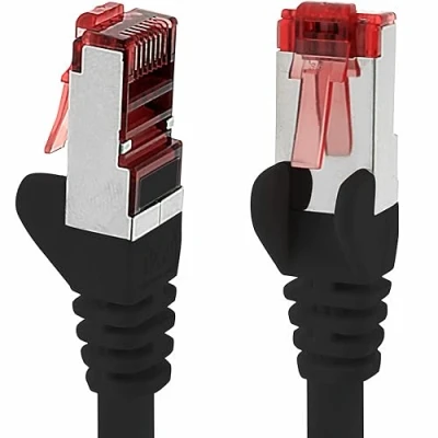 Abbildung von CAT6 Netzwerk Kabel 1x 5m Schirmung SFTP CAT.6 RJ45 Patch Ethernet DSL LAN Router Switch Modem Patchfeld schwarz 1 Stück
