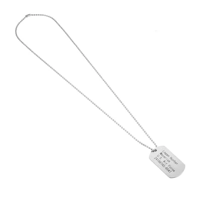 Abbildung von US Army Dog Tag Erkennungsmarke silber, Hundemarke Soldaten Kette als Accessoire für Fasching &amp; Karneval