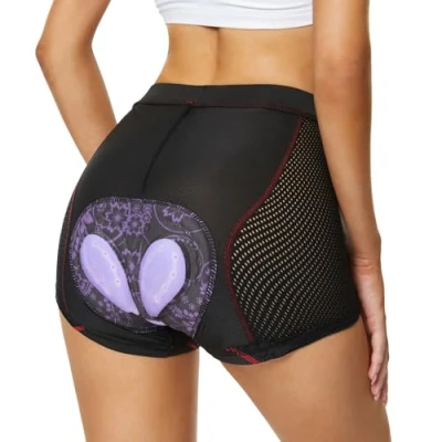 Abbildung von FEIXIANG Damen Radunterhose, Radlerhose Kurz Fahrradhose Fahrrad Unterwäsche mit 4D Gel Gepolstert, Fahrradunterhose Atmungsaktiv Schnelltrocknend Radhose Radfahrunterhose