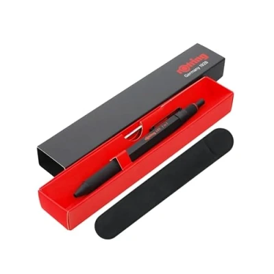 Abbildung von rOtring 600 3 in 1 Multicolor Pen und Druckbleistift Schwarz &amp; Rot Kugelschreiber Spitzen Druckbleistiftspitze (0,5 mm) Schwarzer Schaft Samtstiftetui