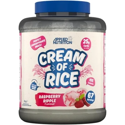 Abbildung von Applied Nutrition Cream of Rice Hochwertiges Kohlenhydrat Ergänzungsmittel, Energiequelle für Frühstück und Snacks, leicht verdaulich, wenig Zucker, Fett, vegan (2kg, Raspberry Ripple)