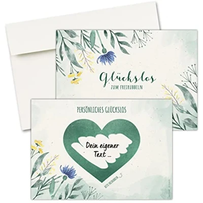Abbildung von CherryCards FRUITPRINTS I 8er Set Rubbelkarten Glückslose inkl. Umschläge (Grüne Wiese)