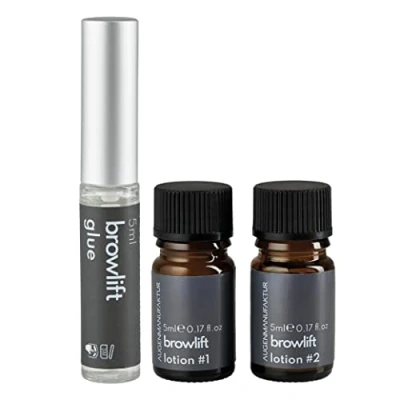 Abbildung von Augenmanufaktur Browlift Augenbrauenlifting Kleber und Lotionen Augenbrauenformung voluminöser langlebiger 3D Augenbrauen Effekt 20 Anwendungen (3 teiliges Set)