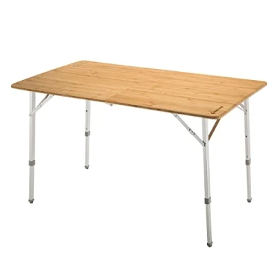 Abbildung von KingCamp Bambus Campingtisch Klapptisch mit 3 verstellbaren Höhen 4 Personen / 6