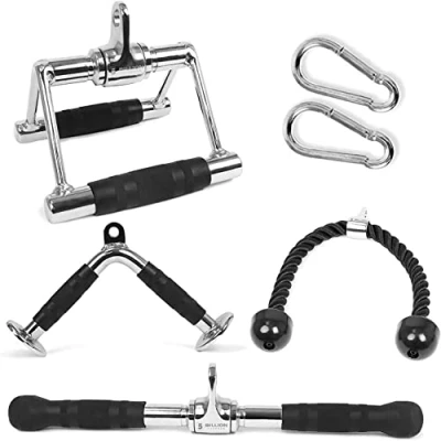 Abbildung von 5 Billion Trizeps Kabelzug Nach Unten Drücken Gewicht Maschinenzubehör V Griff mit Drehung Trizepstrainer Stange Fitness Set Aus Massivem Stahl