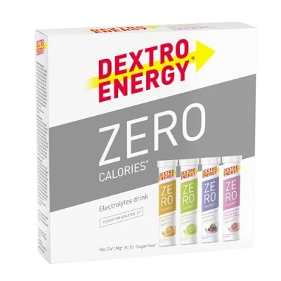 Abbildung von DEXTRO ENERGY ZERO CALORIES MIX PACK 4x20 Tablets (4er Pack) Elektrolyte Tabletten zum Ausgleich des Mineralstoff Haushaltes, Fruchtiger Geschmack, Muskel Regeneration