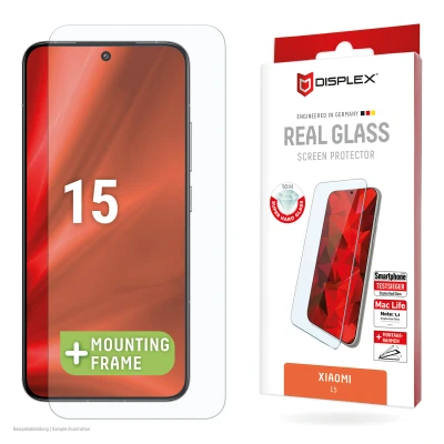 Abbildung von Displex Displayschutzglas »Real Glass Screen Protector«, für Xiaomi 15, Displayschutzfolie, Schutzfolie, Bildschirmschutz, kratz &amp; stoßfest
