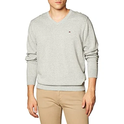 Abbildung von Tommy Hilfiger Herren Essential Cotton V Neck MW0MW14745 Pullover, Grey (Medium Heather), 3XL