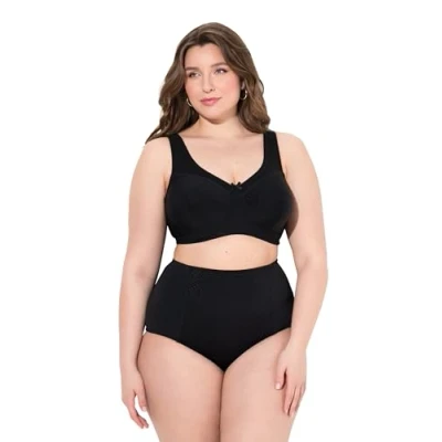 Abbildung von Ulla Popken Comfort Kelly Structuur Pushup BH, Damen, Größe: 110C, Black