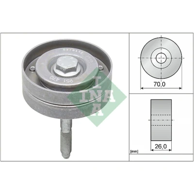 Abbildung von INA 532 0596 10 Umlenkrolle VOLKSWAGEN: Golf 5, Beetle Hatchback