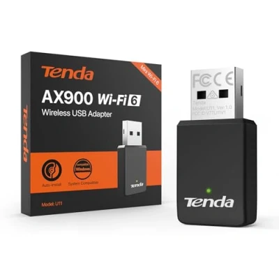 Abbildung von Tenda U11 AX900 Wi Fi 6 WLAN Stick, Dualband USB Adapter, Plug &amp; Play, 2.0, WPA2, Access Point Modus, Mini Größe, Adapter für PC/Desktop/Laptop, unterstützt Windows 7/10/11/Linux 3.10+
