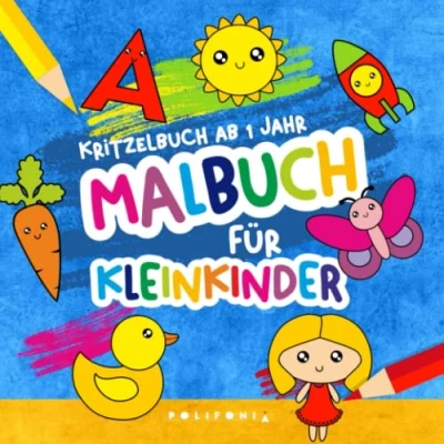 Abbildung von Kritzelbuch ab 1 Jahr Malbuch für Kleinkinder: Mein erstes mit kreativen Motiven Mädchen und Jungen Enthält niedliche Tiere ... XL Ausmalbuch Kinder Bücher