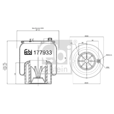 Abbildung von FEBI BILSTEIN 177933 Federbalg, Luftfederung MERCEDES BENZ: ACTROS MP4