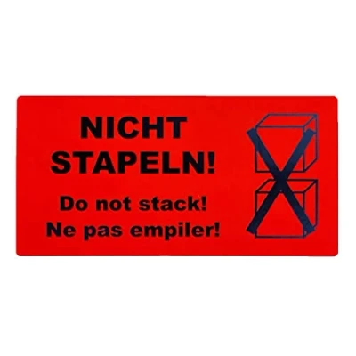 Abbildung von 50 Aufkleber Etikett Versandaufkleber Nicht stapeln