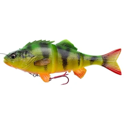 Abbildung von Savage Gear 4D Line Thru Perch Gummifisch Barsch zum Spinnfischen, Gummiköder Schleppangeln, Hechtköder, Spinnköder, Farbe:Firetiger, Länge/Gewicht:23cm 145g
