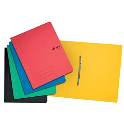 Abbildung von VON Leitz 5er Pack Schnellhefter A4, Karton, Mit Heftmechanik, Für 250 Blatt, Schule, Studium &amp; Haushalt, Mehrfarbig, 30131099