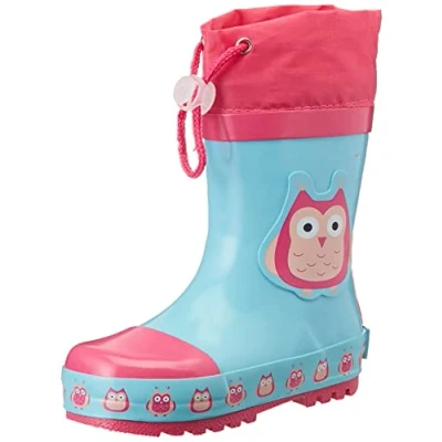 Abbildung von Playshoes Kinder Gummistiefel aus Naturkautschuk, trendige Unisex Regenstiefel mit Reflektoren, Eulen, 20/21 EU