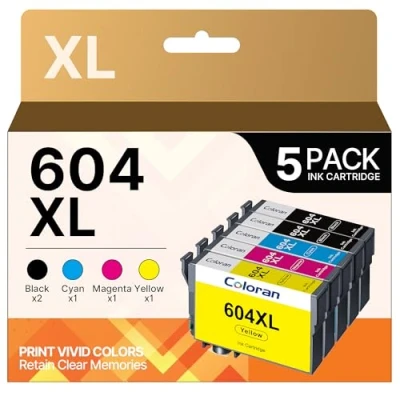 Abbildung von 604 Druckerpatronen Kompatibel für Epson XL 604XL Patronen Multipack, Expression Home XP 2200 2205 3200 3205 4200 4205 Workforce WF 2910 2930 2935 2950, 5er Packs