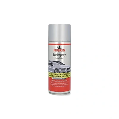 Abbildung von NIGRIN Lackspray, 400 ml, Autolack Silber, schützt Felgen und Karosserie vor Rost, schnell trocknend
