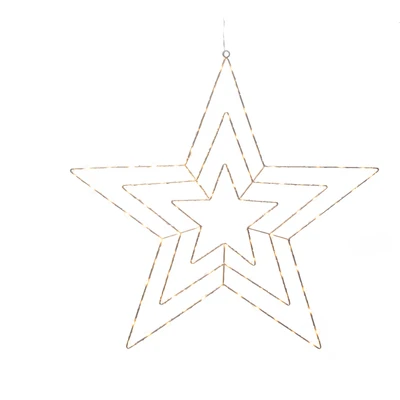 Abbildung von KONSTSMIDE LED Stern »Weihnachtsstern, Weihnachtsdeko«, 112 flammig, Leuchtmittel Modul fest integriert, Micro Silberstern, Silber