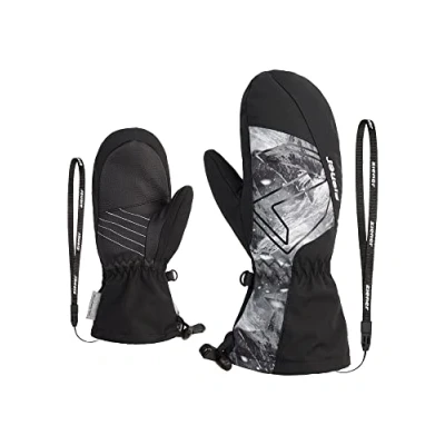 Abbildung von Ziener Kinder LAVALINO Ski Fäustling/Wintersport wasserdicht extra warm Wolle, black.grey mountain print, 7