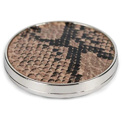 Abbildung von styleBREAKER Damen Magnet Schmuck Brosche rund mit Schlangen Muster Animal Print, für Schals, Tücher, Ponchos, Anhänger 05050089, Farbe:Schwarz Beige