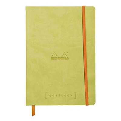 Abbildung von Rhodia 117746C Notizheft Goalbook (DIN A5, 14,8 x 21 cm, Dot, praktisch und trendige, mit weichem Deckel, 90g, elfenbeinfarbigem Papier, 120 Blatt, Gummizug, Lesezeichen) 1 Stück, Anisgrün
