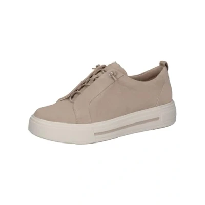 Abbildung von CAPRICE Damen Plateau Sneaker aus Leder Low Top, Beige (Sand Suede), 39 EU