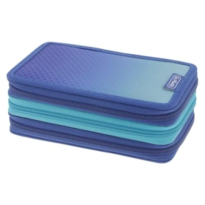 Abbildung von Herlitz Etui TriCase 31teilig befüllt, Dip Dye Blue/Turquoise, 1 Stück