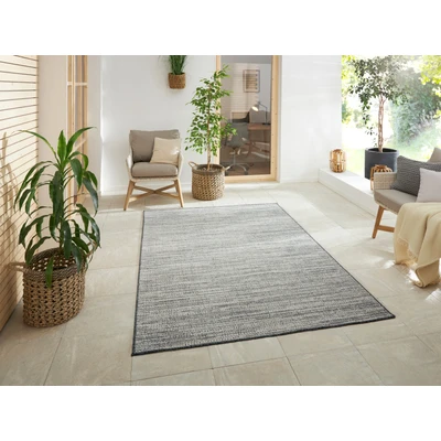 Abbildung von Elle Decoration In und Outdoor Mèlange Flachgewebe Wendeteppich modernes Design Läufer meliert robust pflegeleicht Balkon Terrasse Garten Wohnzimmer Büro Schlafzimmer Silber, 80x250
