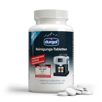 Abbildung von durgol 150 Reinigungstabletten für Jura, Siemens, Krups &amp; alle anderen Kaffeevollautomaten Typen Marken Kaffeefettlöser Reiniger Kaffeemaschine