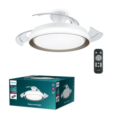 Abbildung von Philips Bliss LED DC Deckenleuchte Ventilator 28W+35W, 2700 5500K, gold