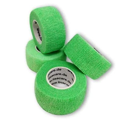 Abbildung von LisaCare Pflaster Rollen elastisches, wasserfestes, staub fett und schmutzabweisendes Neongrün 4 á 2,5cm x 4,5m