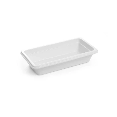 Abbildung von HENDI GN Behälter 1/3 Porzellan weiß 325 x 176 65 mm temperaturbeständig stapelbar, Gastronormbehälter