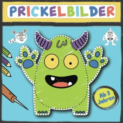 Abbildung von Prickelbilder ab 3 Jahren: Malen Prickeln Ausschneiden und Basteln Bastelbuch für Kinder Prickelblock Jungen Mädchen süße Monster