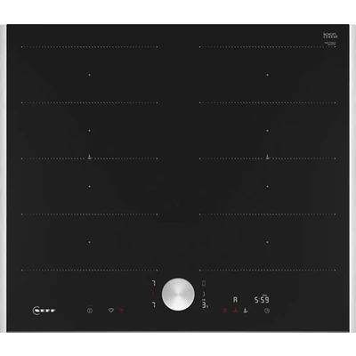 Abbildung von NEFF T66TTX4L0 Induktionskochfeld N90, autarkes Glaskeramik Kochfeld 60 cm breit, Twist Pad, Flex Induction, Home Connect, Smart Hood Automatic, aufliegend, Schwarz