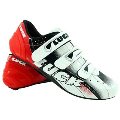 Abbildung von LUCK EVO Red Fahrradschuhe für den Straßenverkehr, mit Carbon Sohle, sehr steif und leicht dreifachem Klettverschluss. (44 EU)