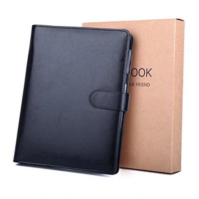 Abbildung von BESTOO Notizbuch A5 Leder Filofax Nachfüllbare Tagebuch Executive Konferenzmappe 6 Ring buch 200 Dicke Seiten, Geschenk für Männer (Schwarz)