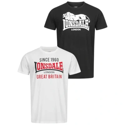 Abbildung von Lonsdale Herren T Shirt Normale Passform Doppelpack COLLESSIE Black/White L 117431