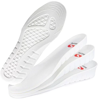 Abbildung von SULPO Erhöhung Einlegesohlen 1,5 cm/2,5 cm/3,5 cm Erhöhen Schuheinlagen für Männer Frauen Weiß Einlagen die größer machen Height Increase Insole Schuherhöhung Erhöht Größe 39 40
