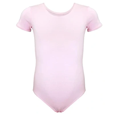 Abbildung von Aquarti Mädchen Kurzarm Ballettanzug Einfarbig, Farbe: Rosa, Größe: 146
